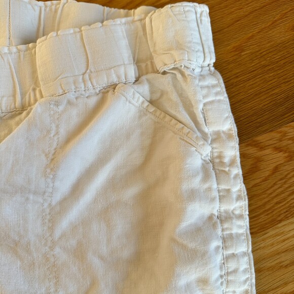 J Jill Pure Jill Linen Off White Pullon Drawstring Hem Pant Cropped Size L - Picture 5 of 6